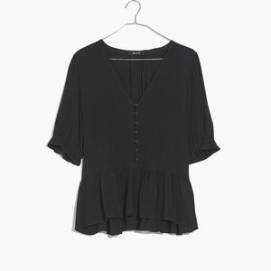 Madewell Courtyard Ruffle-Hem Blouse